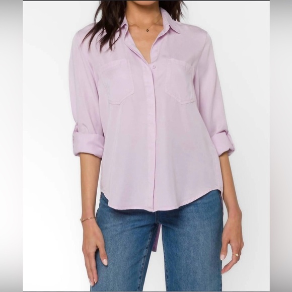 VELVET HEART Button down shirt in light purple, acid wash - Picture 3 of 13